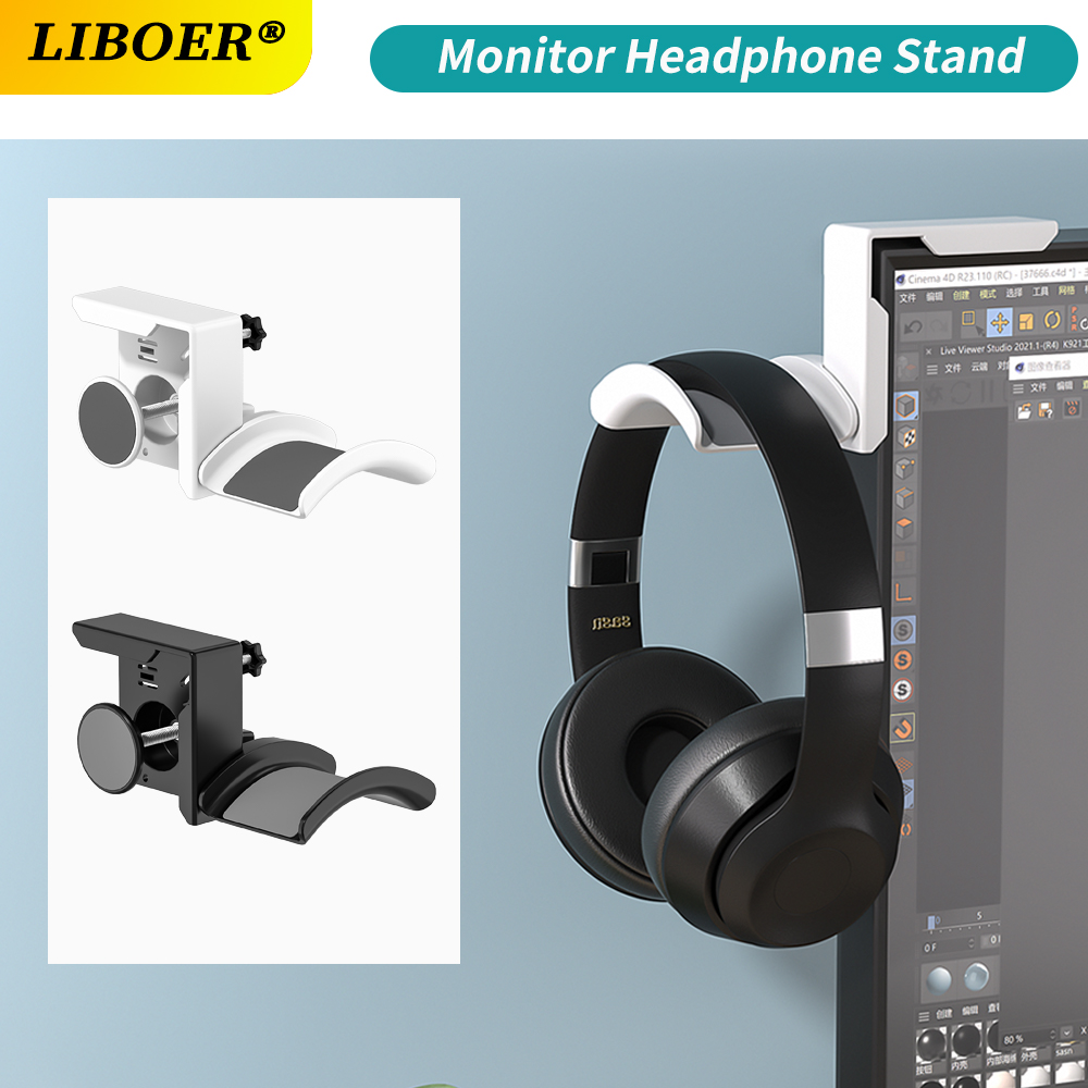 Pc Gaming Earphones - Monitör Kulaklık Standı Plastik Ayarlanabilir Kelepçeli