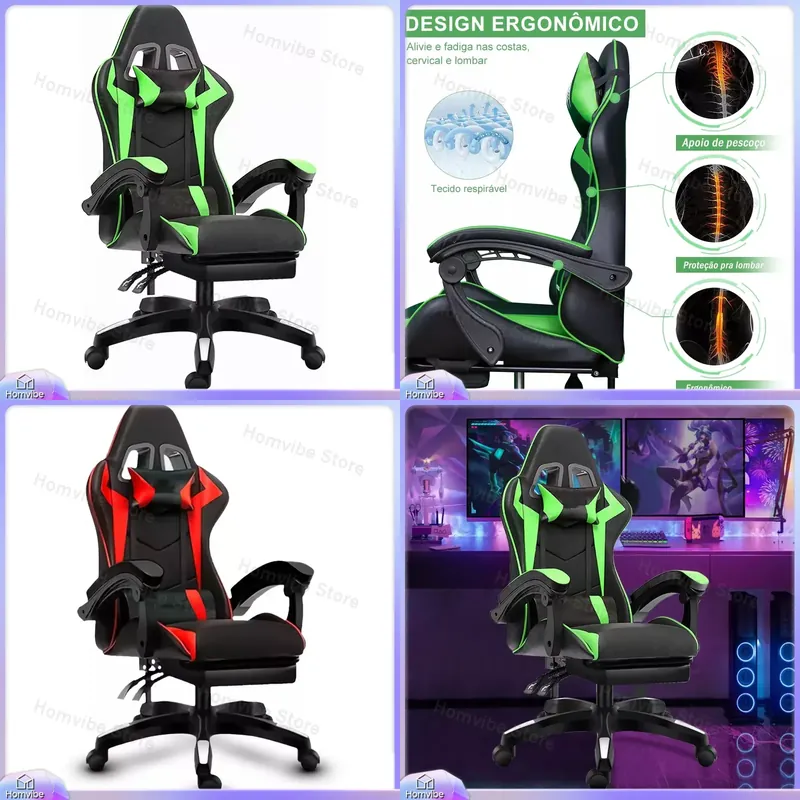 Pc Gaming Usa - Yüksek Sırtlı Ergonomik Oyun Koltuğu, Ayak