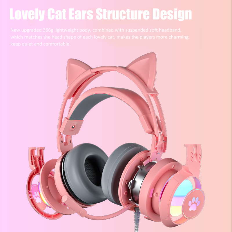 Sevimli kedi kulak oyun mikrof - Pc Gaming Earphones incelemesi ve fiyatı
